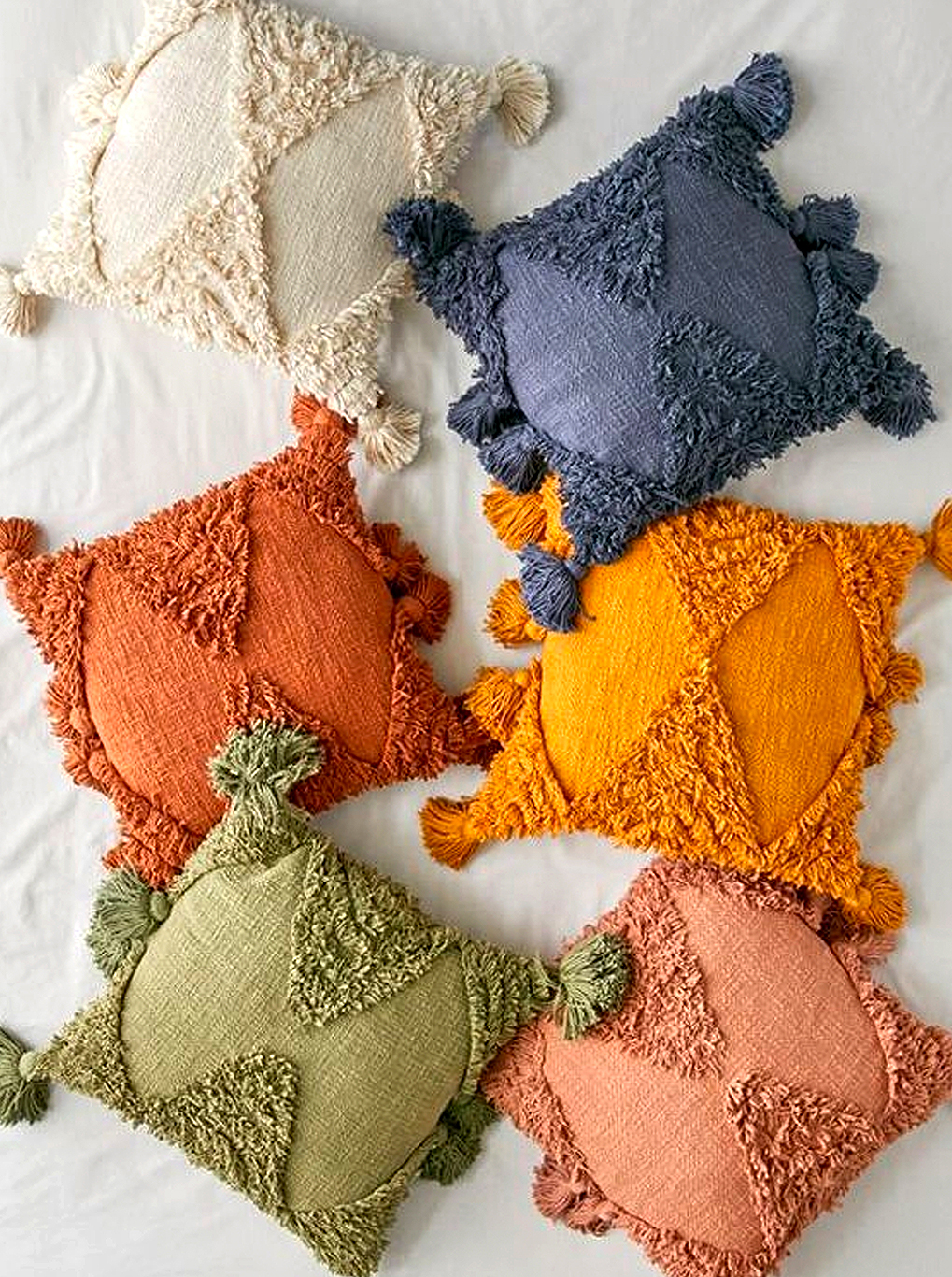 a group of cushions