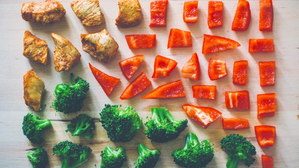 food on the cutting board