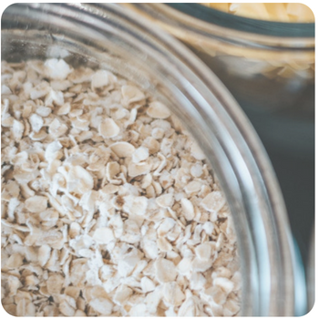 a close up of porridge oats in a bowl