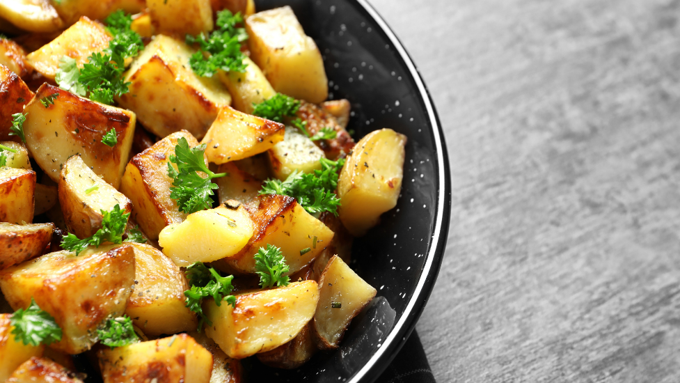 a bowl of roast potatoes