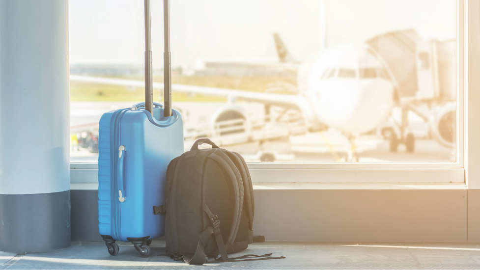 suitcases at an airport