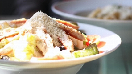 a close up of a salad in a bowl