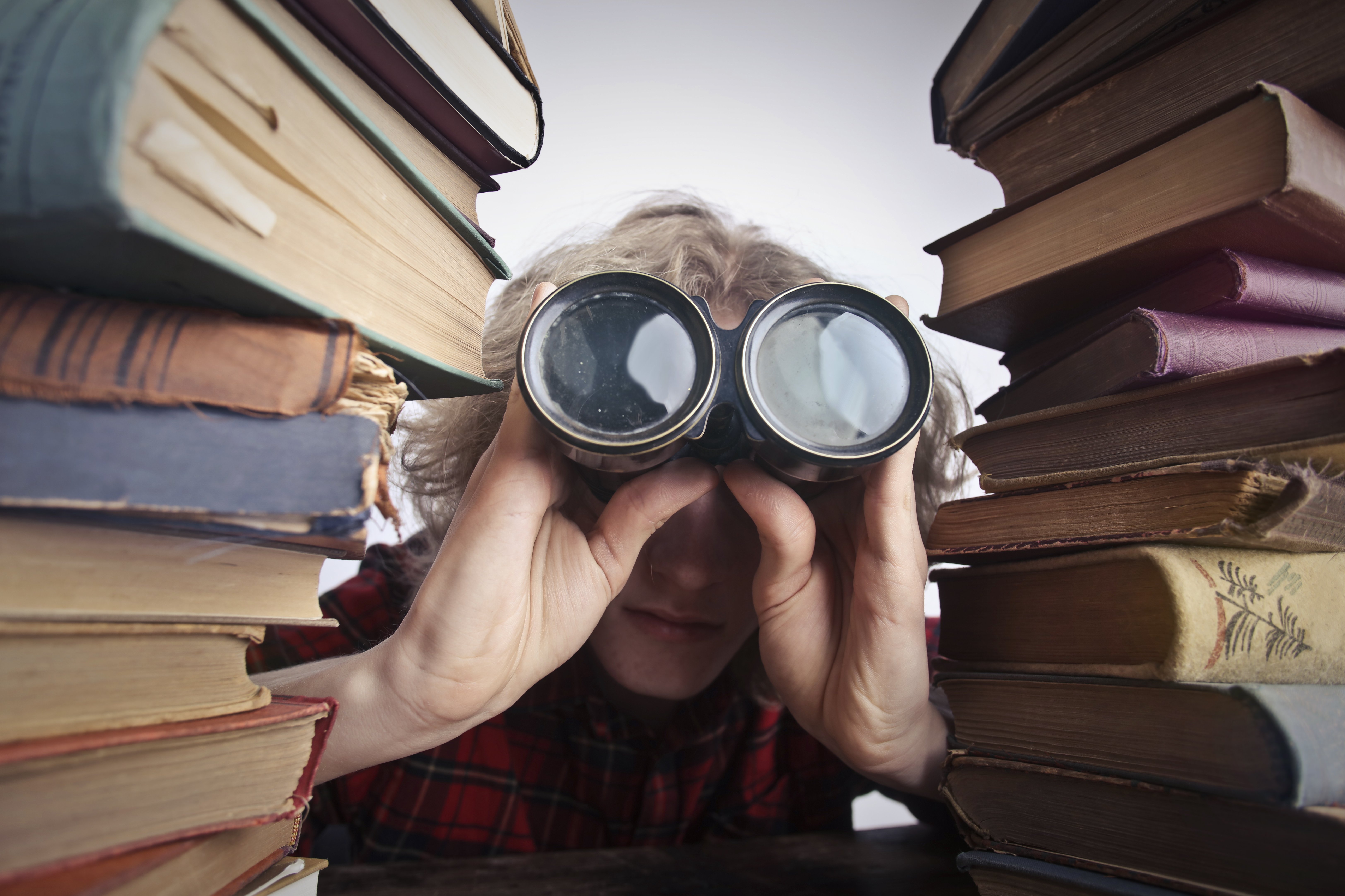 a person using binoculars