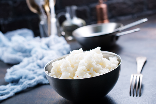 a bowl of rice on a plate