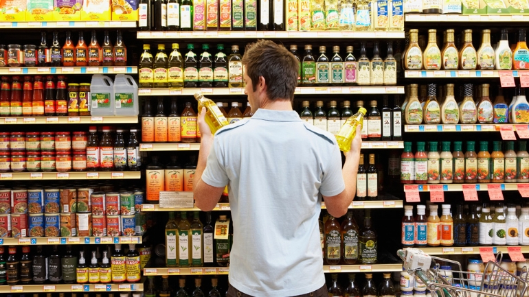 a person standing in front of a store