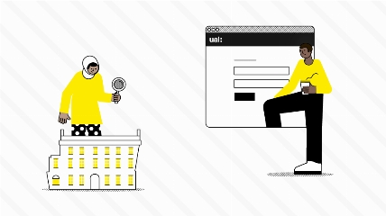 Illustration of students using accommodation portal