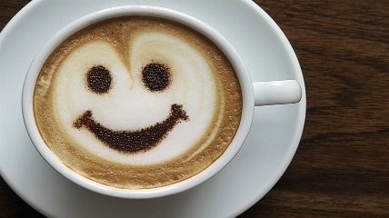 a cup of coffee on a table