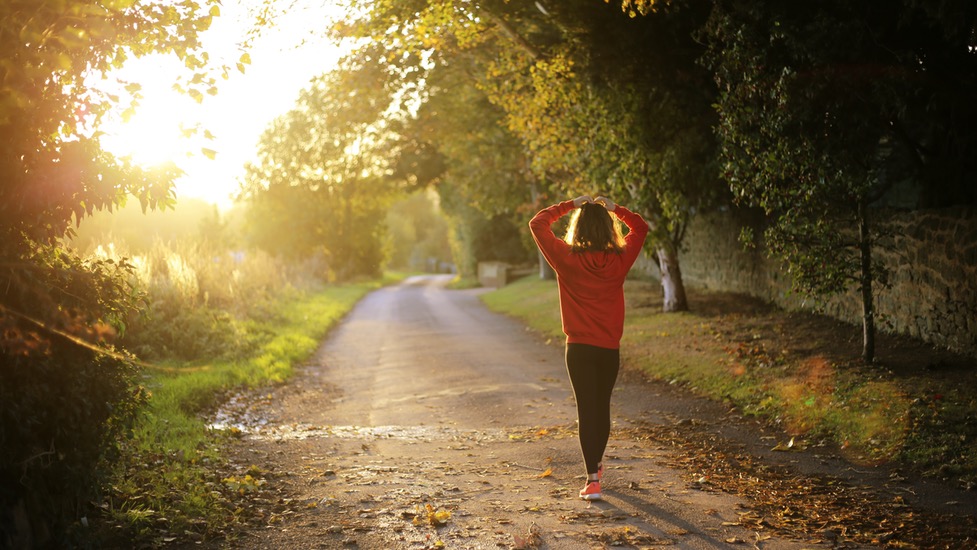 a person walking down a dirt road