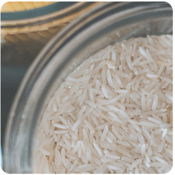 a close up of some rice in a bowl