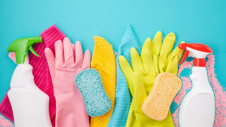 cleaning gloves and products