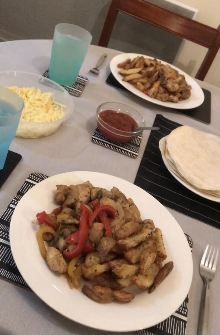 a plate of food on a table