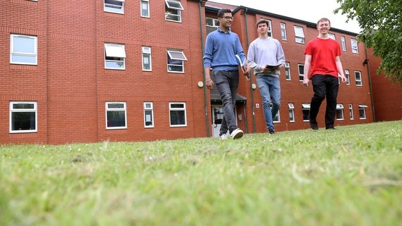 students outside accomm