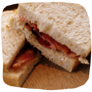 a sandwich cut in half